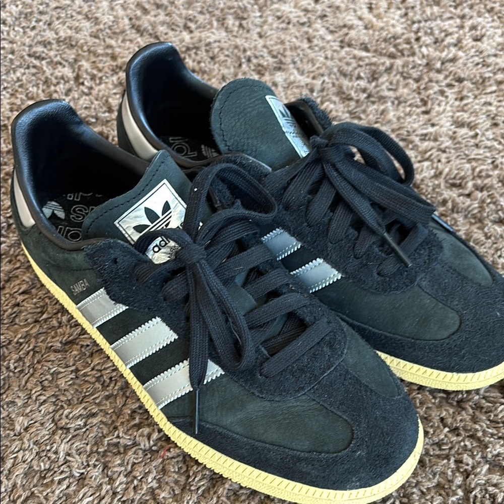 Adidas Samba Black and Silver Sneakers Retro Style Rare